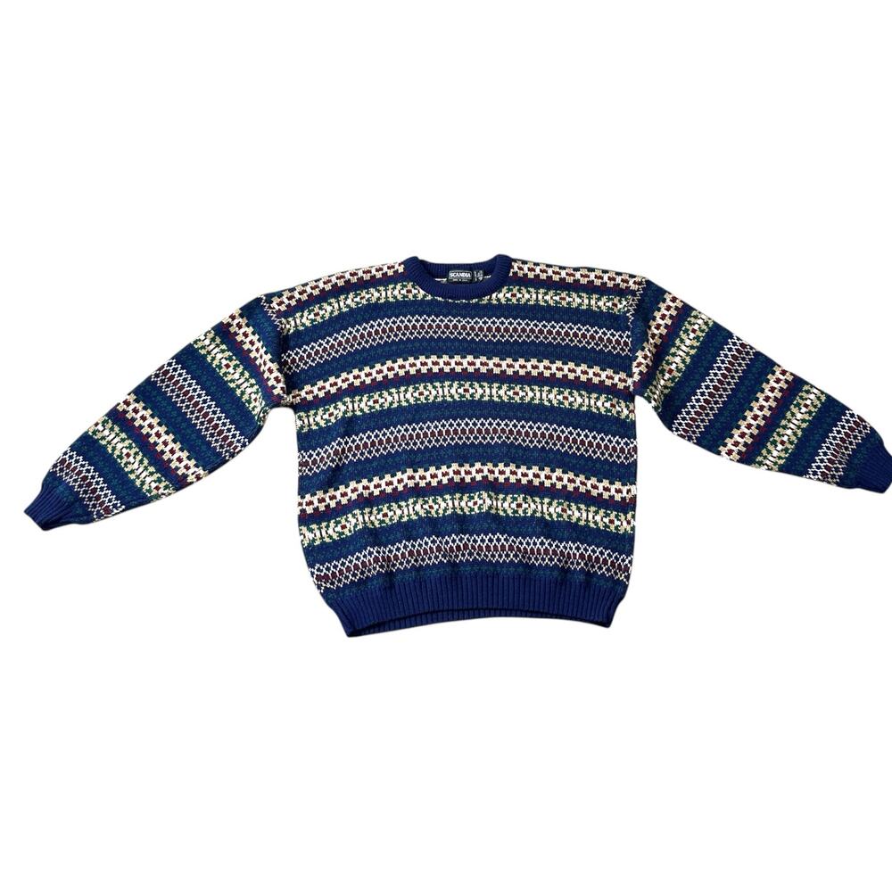 Scandia Vintage Fair Isle Sweater Men's Large Fisherman Gorpcore